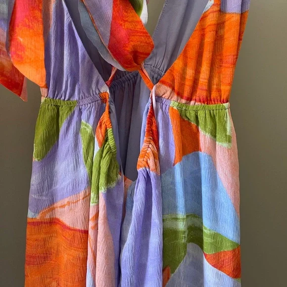 Meet Me in Santorini Women's Multicolor High-Low Maxi Dress - Picture 3 of 7